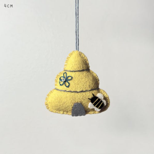 East of India Felt - Embroidered Hanging Beehives
