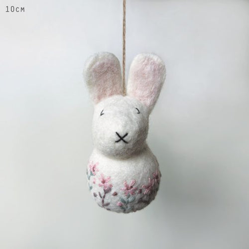 East of India Felt - Folkart Embroidered Round Rabbit