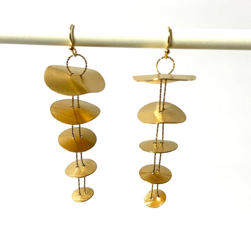 Cassette Barcelona Earrings - Lucia Matte Gold Geometric Dangle