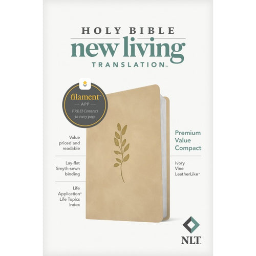 NLT - Premium Value Filament Compact Bible - Ivory