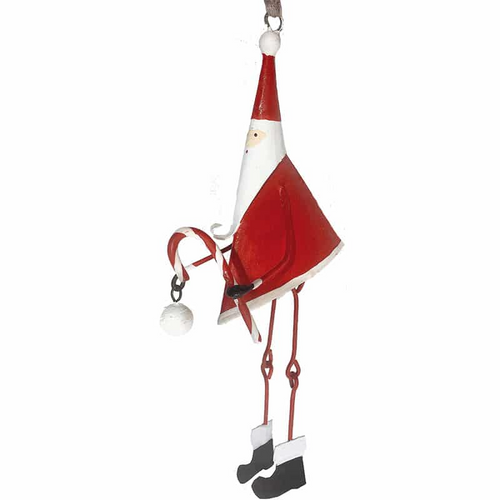 G-Bork Handmade Tin Santa with Snowball