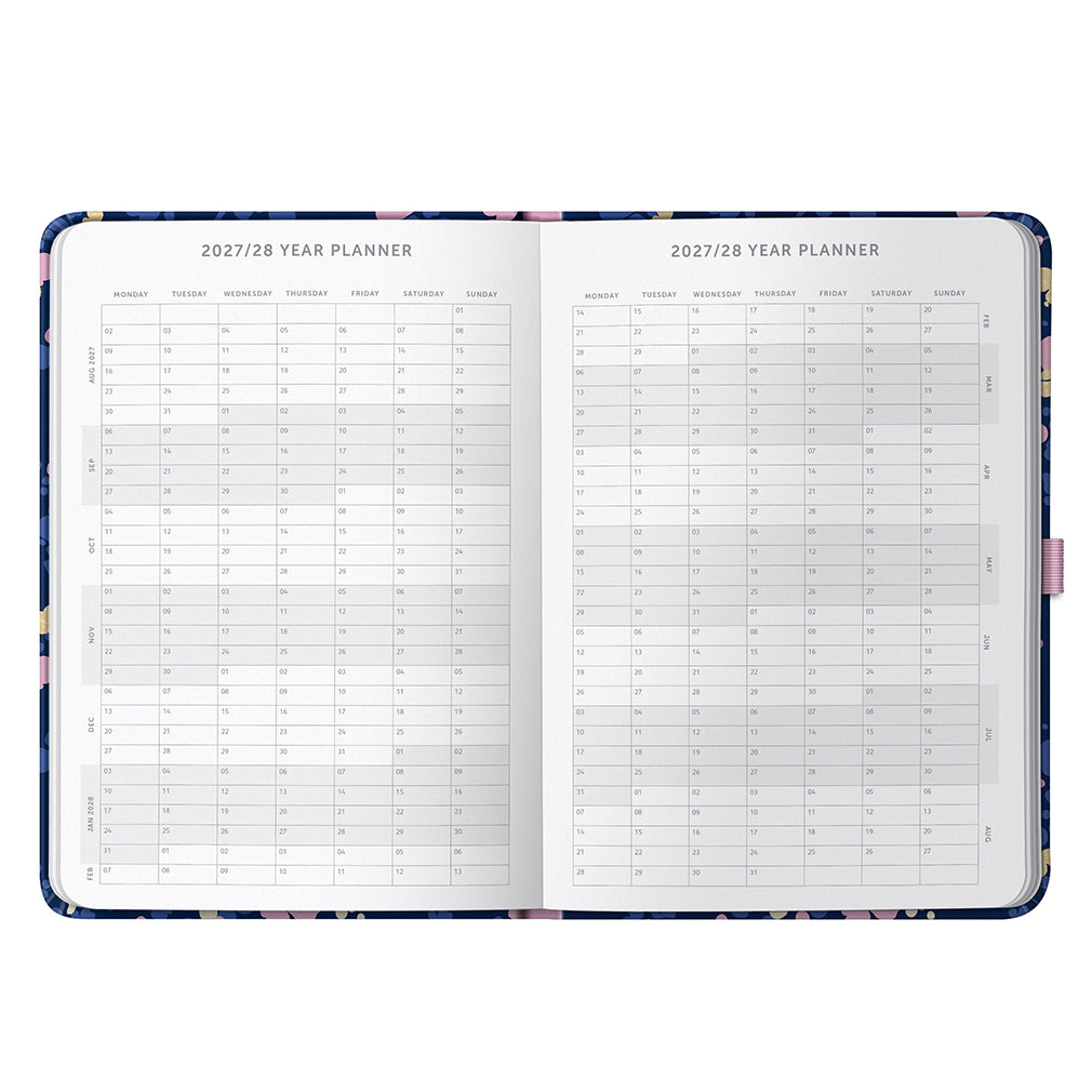 Busy B 2026-2027 Diary - Day a Page Diary Navy Spatter