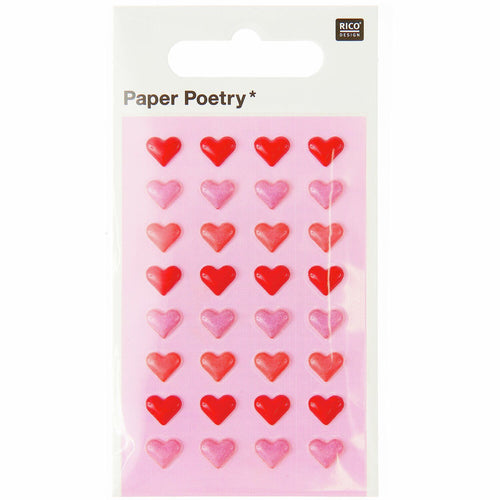 Paper Poetry Stickers - Mini Puffy Hearts