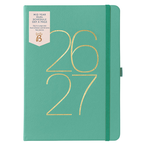 Busy B 2026-2027 Diary - Dual Schedule a Page Green