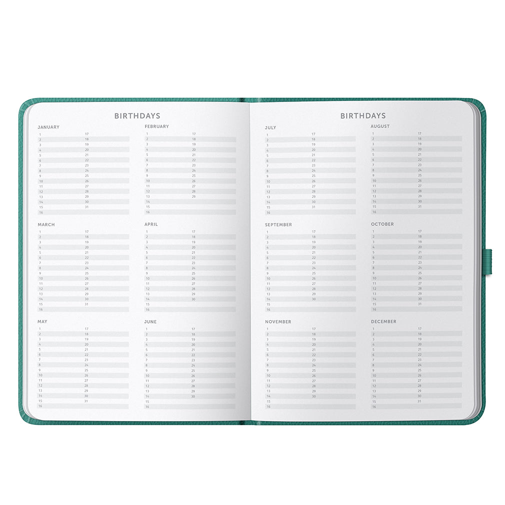 Busy B 2026-2027 Diary - Dual Schedule a Page Green