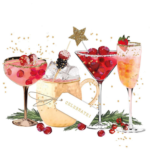 Christmas Napkins Cocktail - Celebrate!