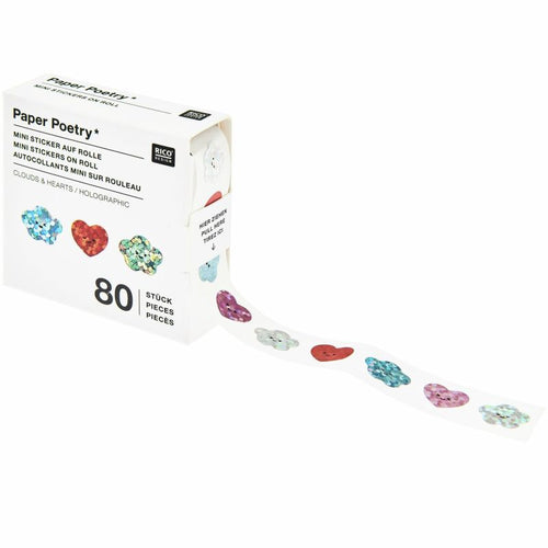 Paper Poetry Stickers - Hearts & Clouds