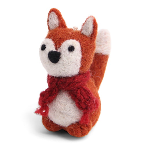 Gry & Sif Christmas - Handmade Felt Fox with a Scarf