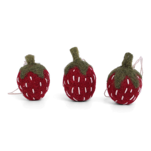Gry & Sif Decoration - Felt Strawberries set of 3