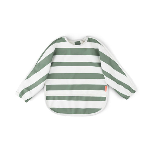 Done by Deer Eating - Sleeved Pocket Bib - Stripes Green