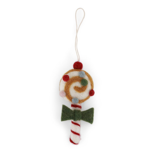 Gry & Sif Christmas -  Felt Candy with Pine Green Bow