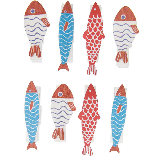 Paper Poetry Wooden Pegs - Fish Mix