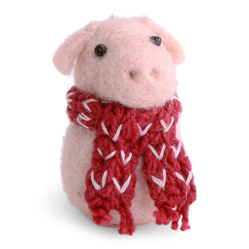 Gry & Sif Christmas - Felt Pig with Scarf