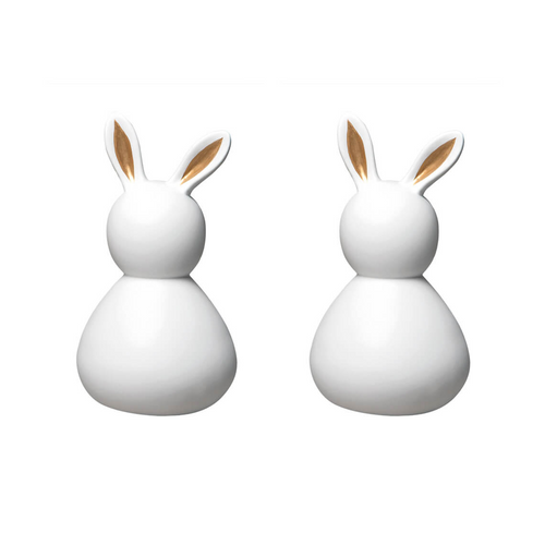 Rader Easter Decorations - Porcelain Bunnies Set of 2 Pieces