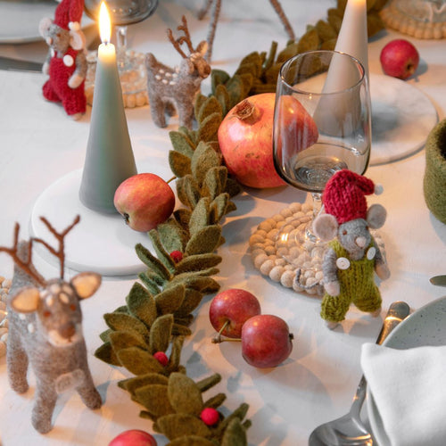 Gry & Sif Christmas - Handmade Felt Garland with Red Berries