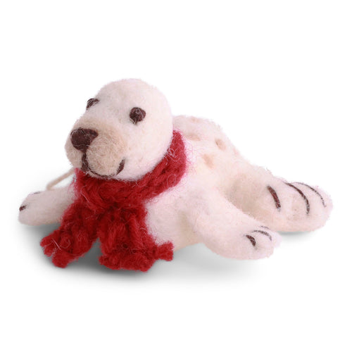 Gry & Sif Christmas - Felt Baby Seal with Scarf