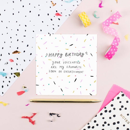 Pickled Pom Pom Card - Happy Birthday To The Voicenote Queen!