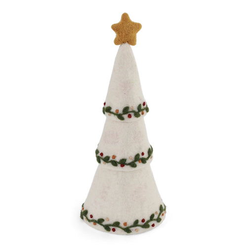 Gry & Sif Christmas - Felt Christmas Tree with Embroidery - White