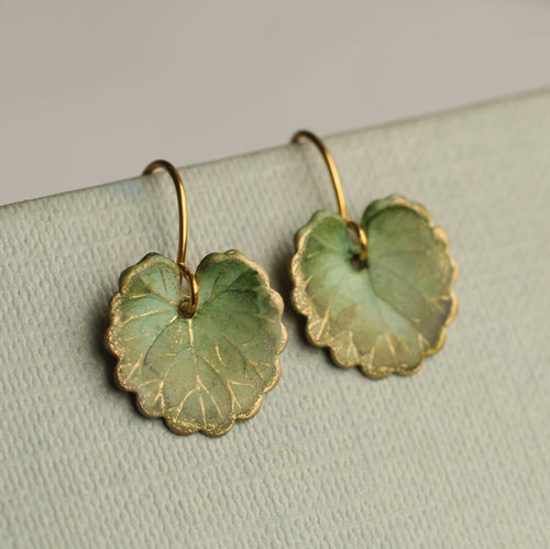 Silk Purse, Sow's Ear Jewellery - Olive Willow Leaf Earrings