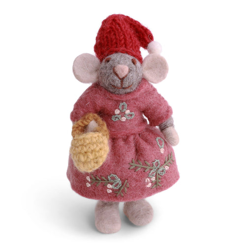 Gry & Sif Christmas - Felt Girly Mouse with Purse