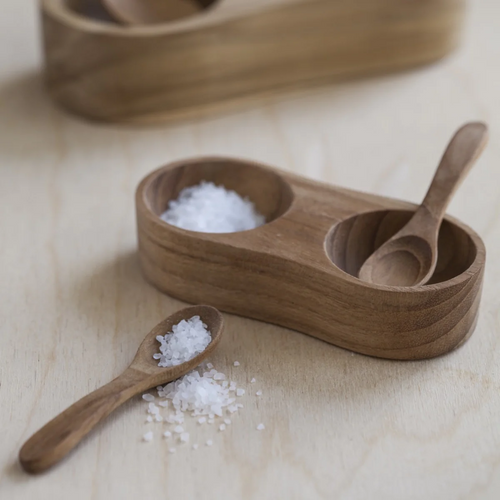 Be Home - Teak Salt & Pepper Cellar with Spoons
