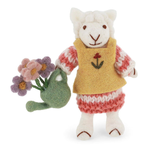 Gry & Sif Decoration - Felt Sheep Girl with Watering Can