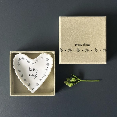 East of India Porcelain Scallop Heart Dish - Small Pretty Things