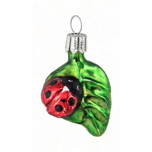 Christmasworld Bauble - Ladybug on Leaf.