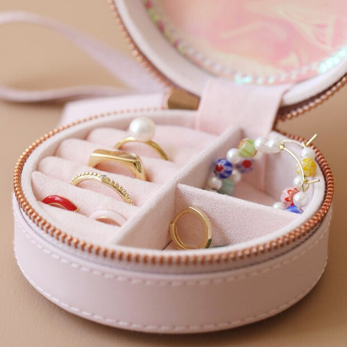 Lisa Angel Jewellery Box - Round Lilac Pink
