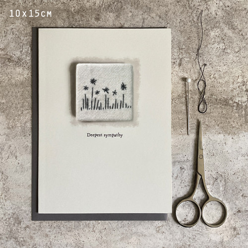 East of India Card - Embroidered Sympathy