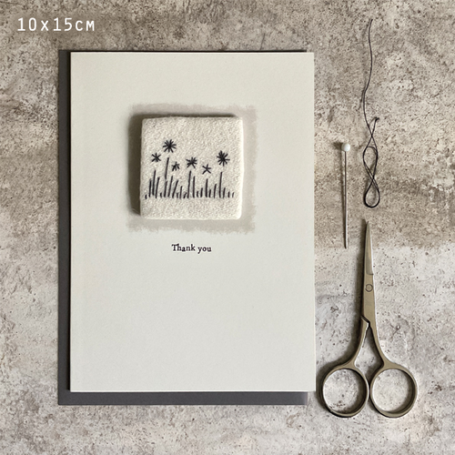 East of India Card - Embroidered Thank You