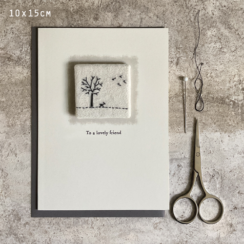 East of India Card - Embroidered Lovely Friend