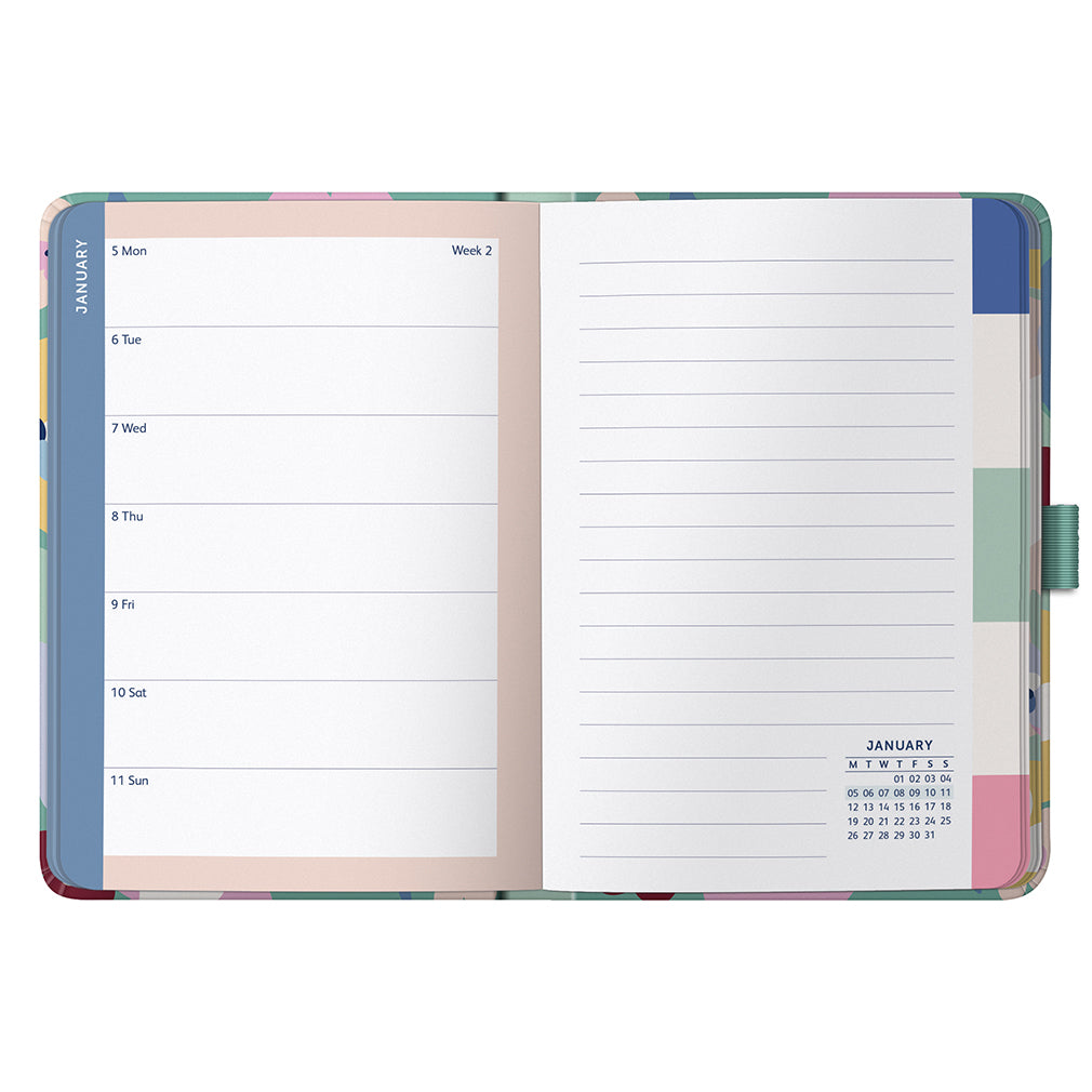Busy B 2025-2026 Mid-Year Diaries - A6 To Do Diary - Floral