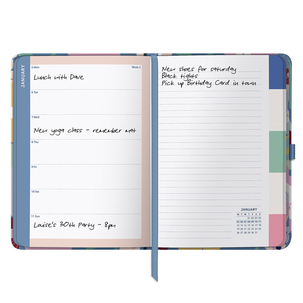 Busy B 2025-2026 Mid-Year Diaries - A5 To Do Diary - Floral