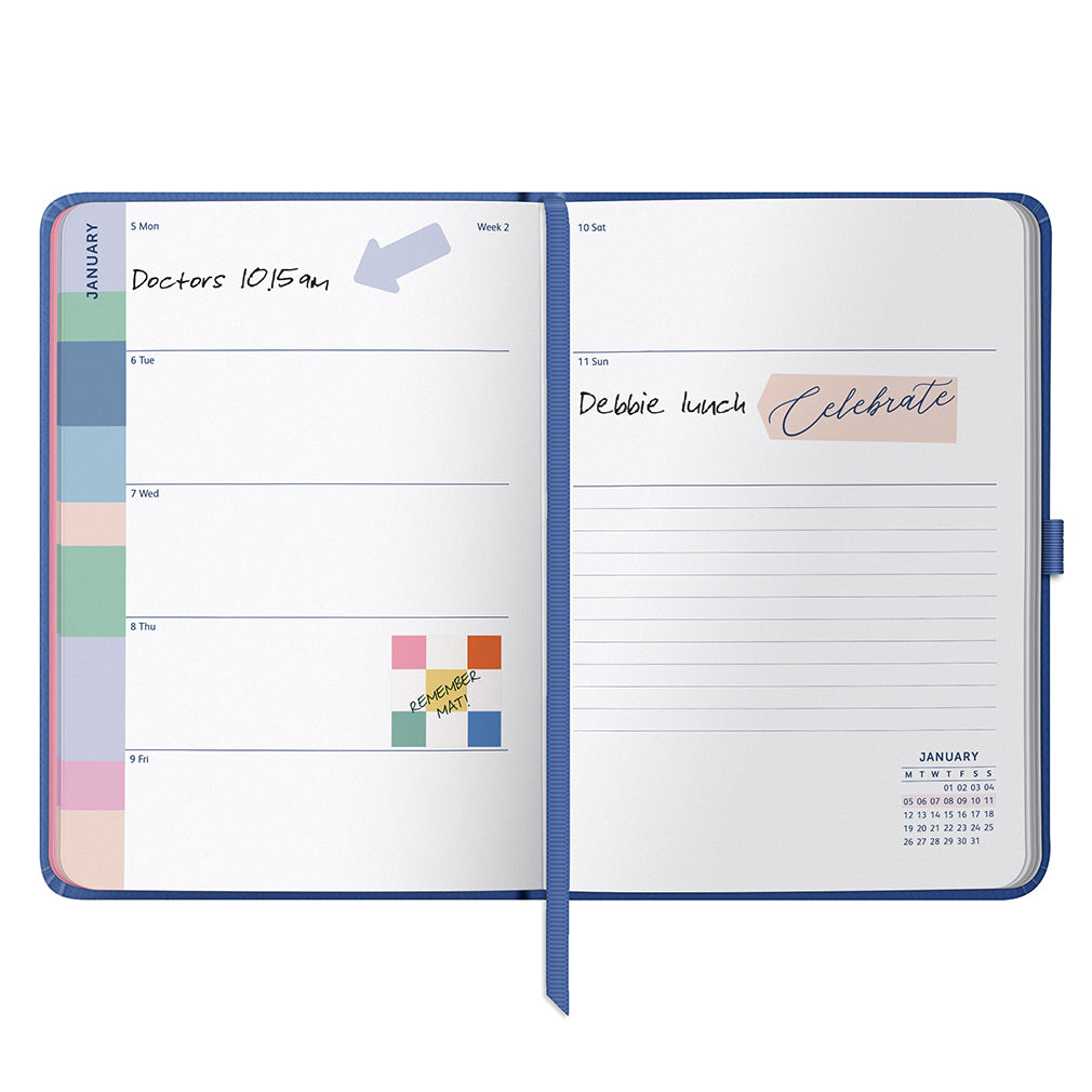Busy B 2025-2026 Mid-Year Diaries - Perfect Planner - Sapphire