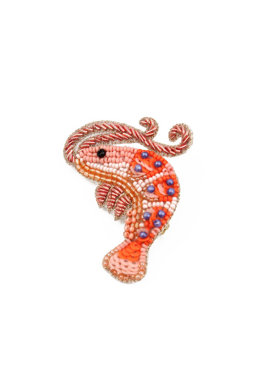 My Doris Brooch - Prawn