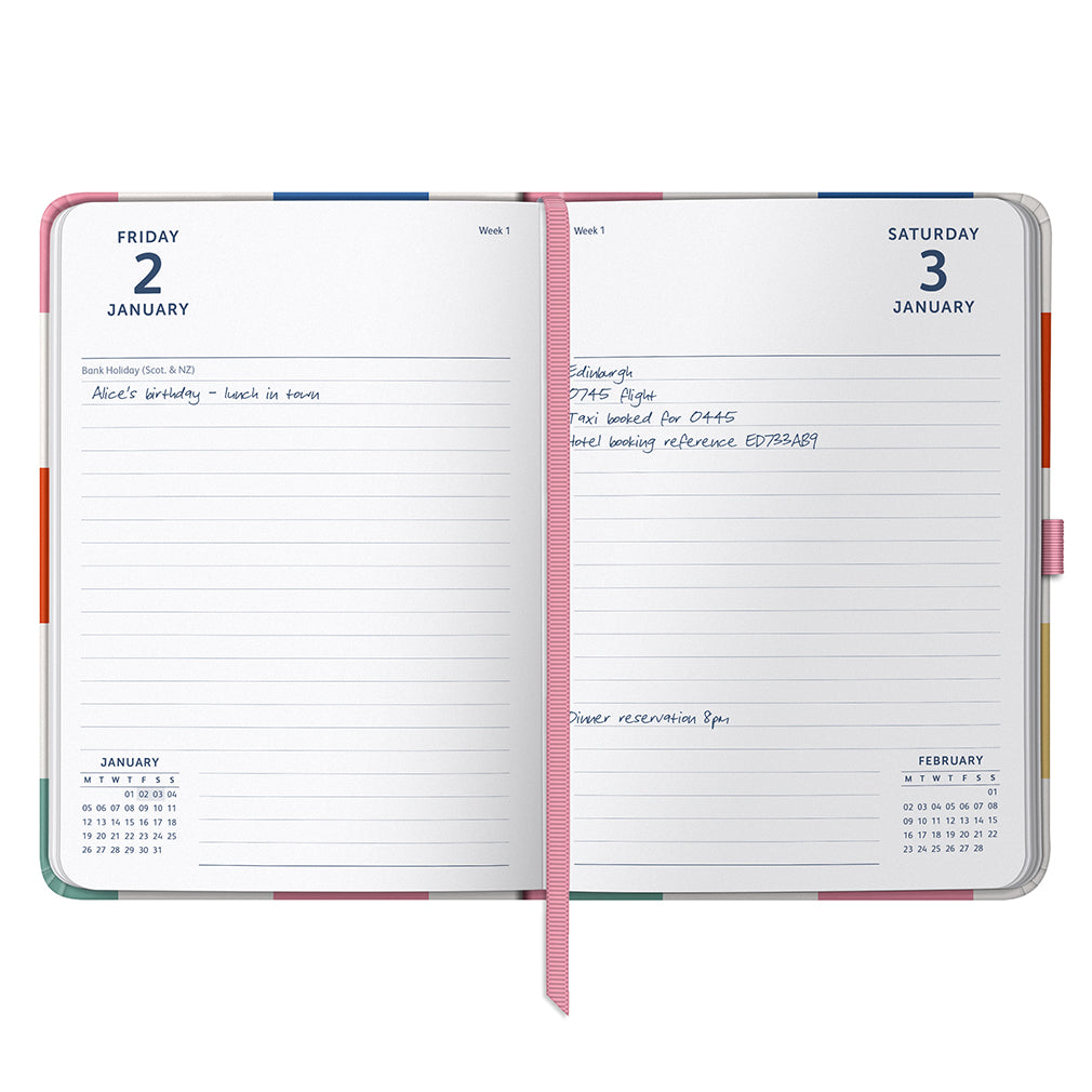 Busy B 2025-2026 Mid-Year Diaries - Day a Page Diary - Multi