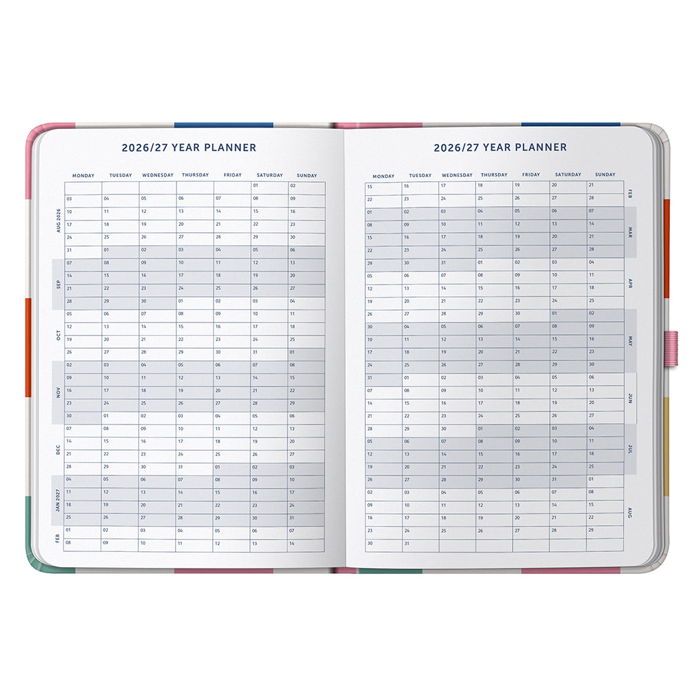Busy B 2025-2026 Mid-Year Diaries - Day a Page Diary - Multi