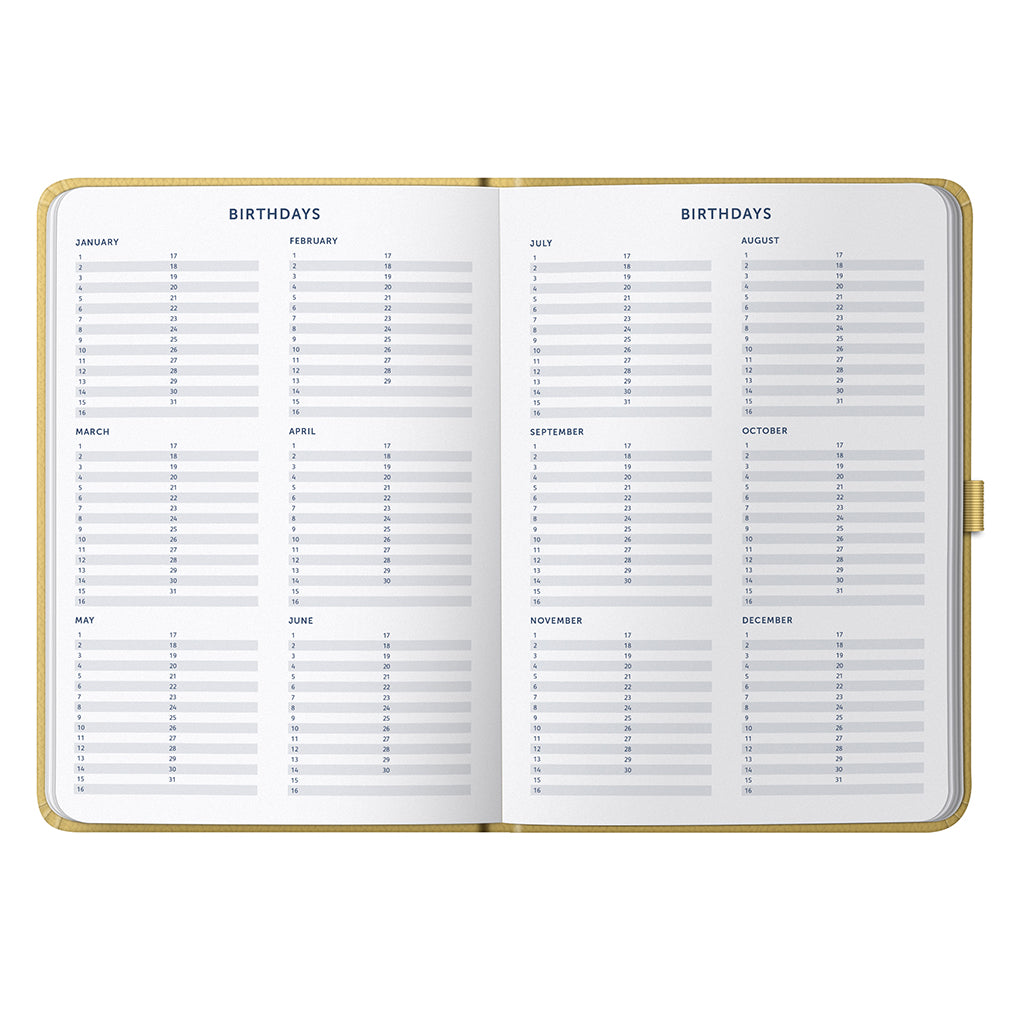 Busy B 2025-2026 Mid-Year Diaries - Dual Schedule Day a Page Diary - Yellow