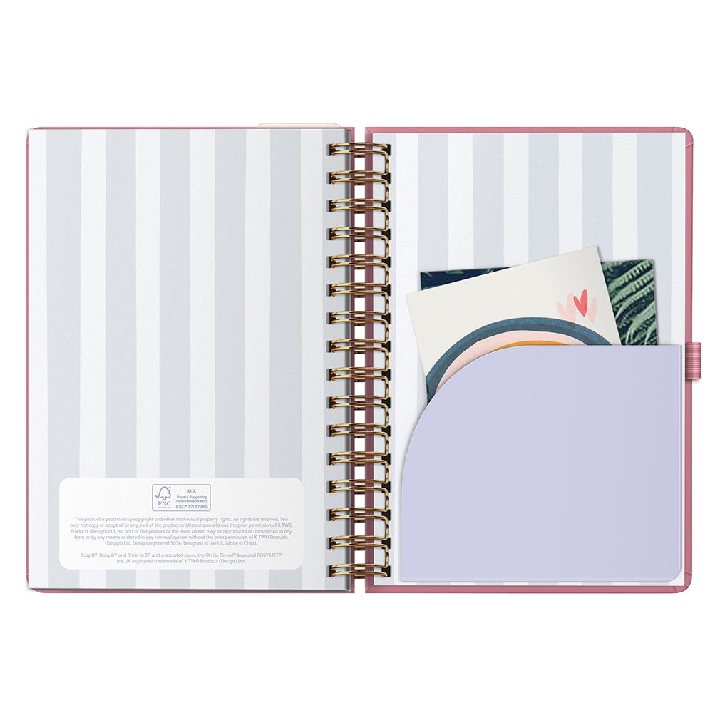 Busy B 2025-2026 Mid-Year Diaries - 17-Month Life Planner - Pink