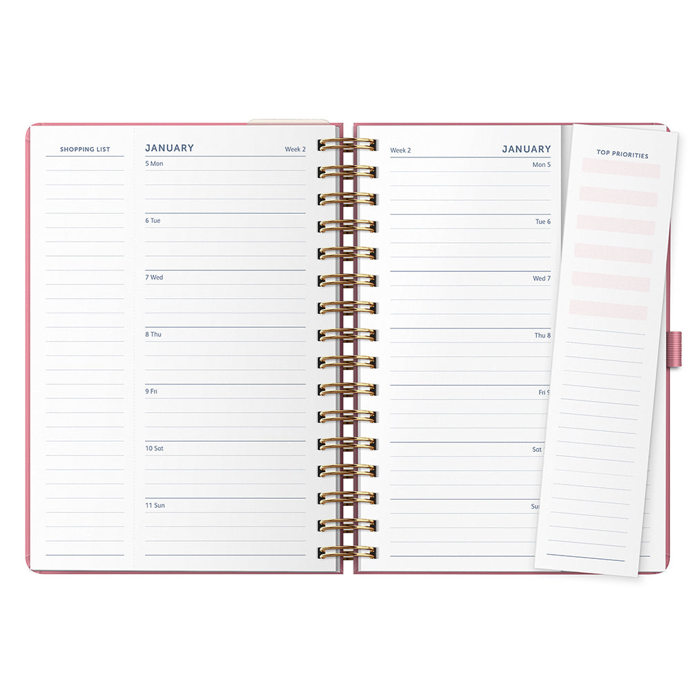 Busy B 2025-2026 Mid-Year Diaries - 17-Month Life Planner - Pink