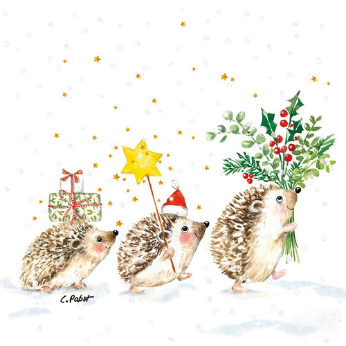 Napkins - Christmas Hedgehogs