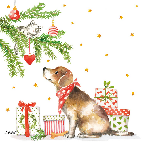 Christmas Napkins - Dog Presents