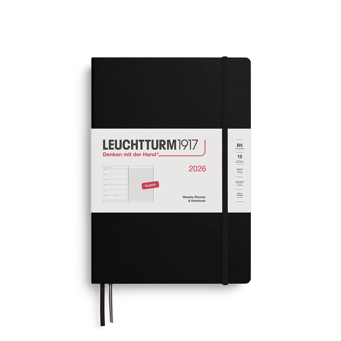 Leuchtturm1917 2026 Diary - Weekly Planner & Notebook B5 (Ruled)