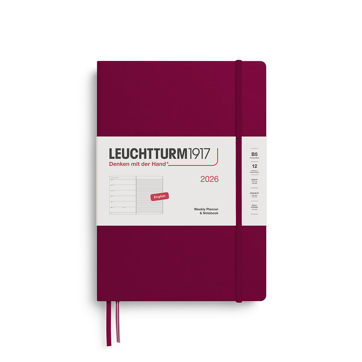 Leuchtturm1917 2026 Diary - Weekly Planner & Notebook B5 (Ruled)