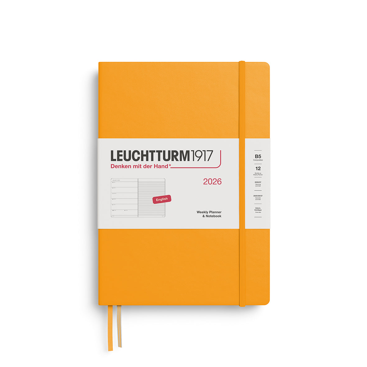 Leuchtturm1917 2026 Diary - Weekly Planner & Notebook B5 (Ruled)