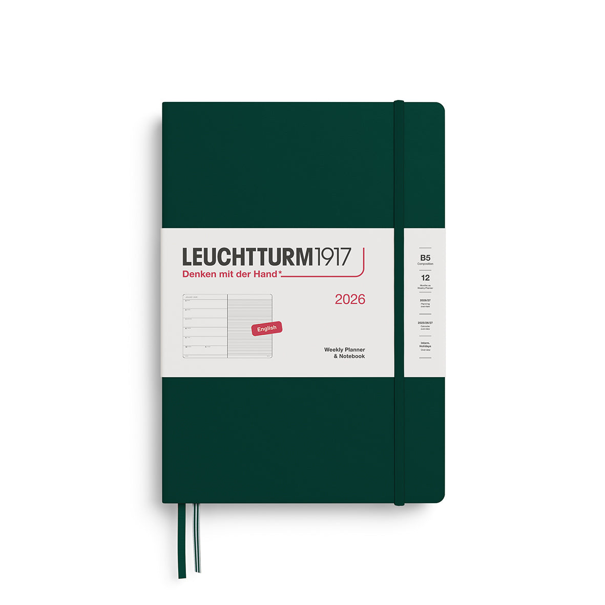 Leuchtturm1917 2026 Diary - Weekly Planner & Notebook B5 (Ruled)