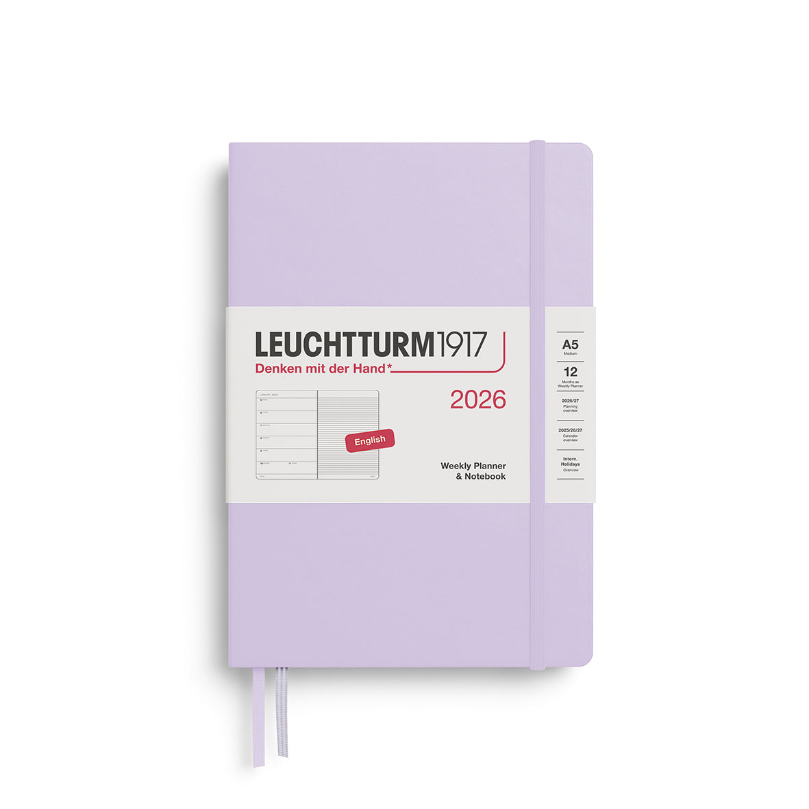 Leuchtturm1917 2026 Diary - Weekly Planner & Notebook A5 (Ruled)