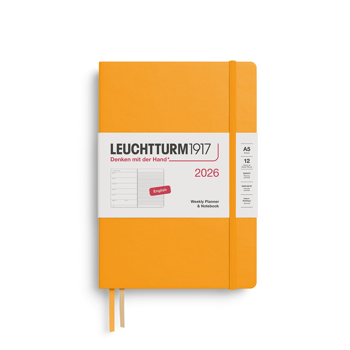 Leuchtturm1917 2026 Diary - Weekly Planner & Notebook A5 (Ruled)