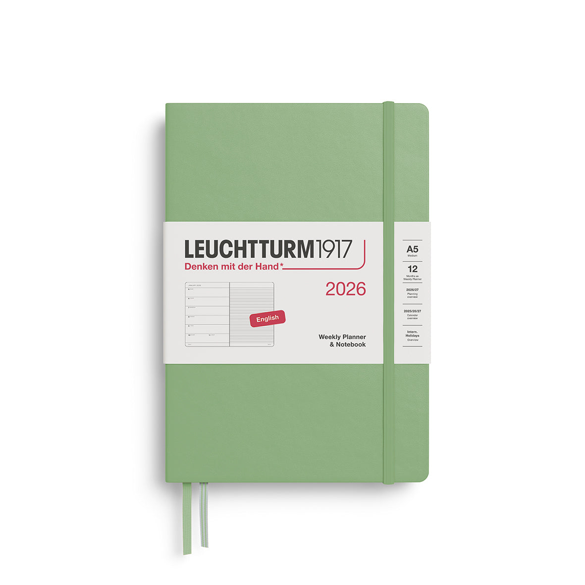 Leuchtturm1917 2026 Diary - Weekly Planner & Notebook A5 (Ruled)